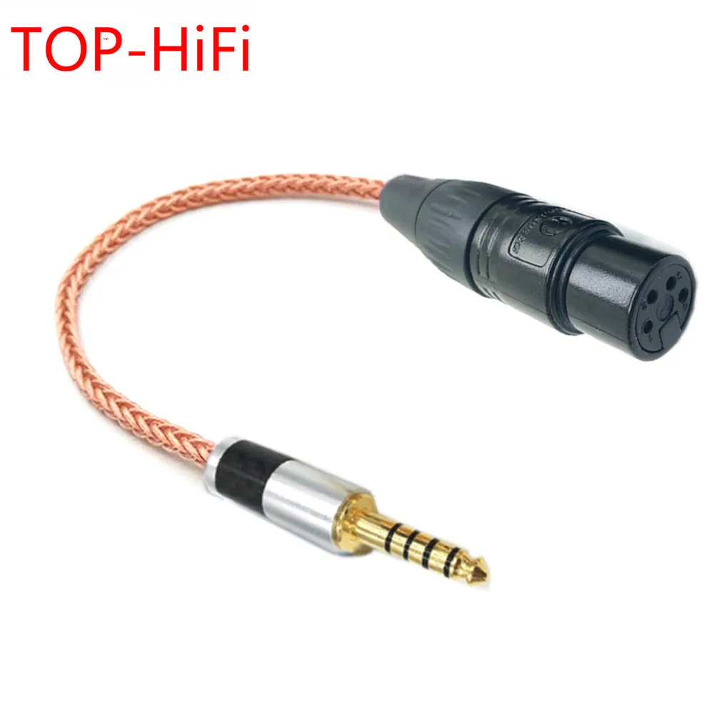 TOP-HiFi Cable adaptador de Audio hembra equilibrado XLR de 4,4mm macho equilibrado de cobre de un solo cristal a 4 pines 4,4mm a XLR Balance