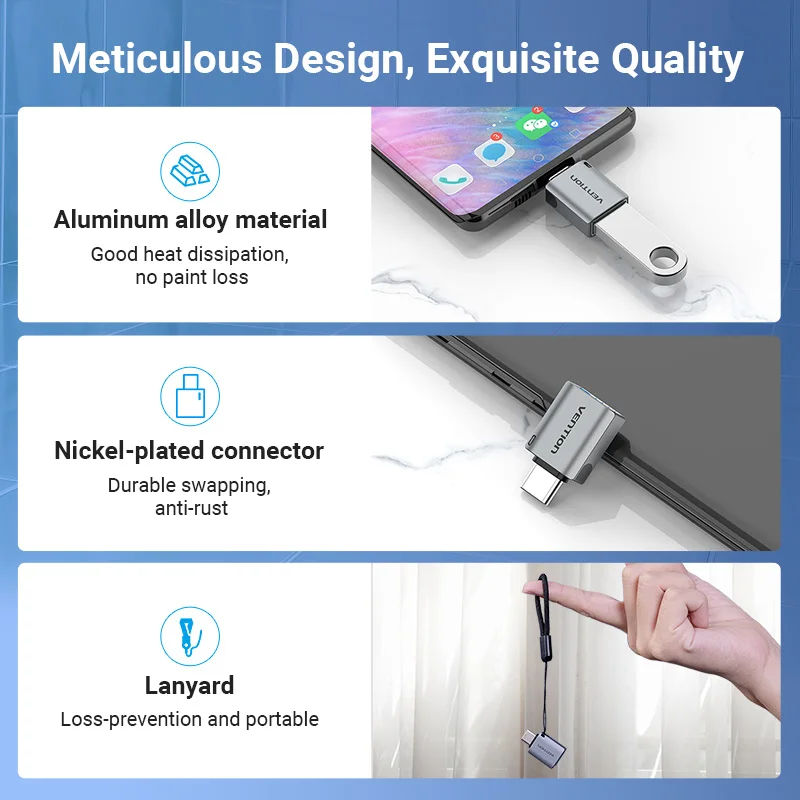 Vention-Adaptador USB tipo C macho a USB 3,0 2,0 hembra, Cable OTG para Macbook Pro, Huawei Mate 30, Samsung S10