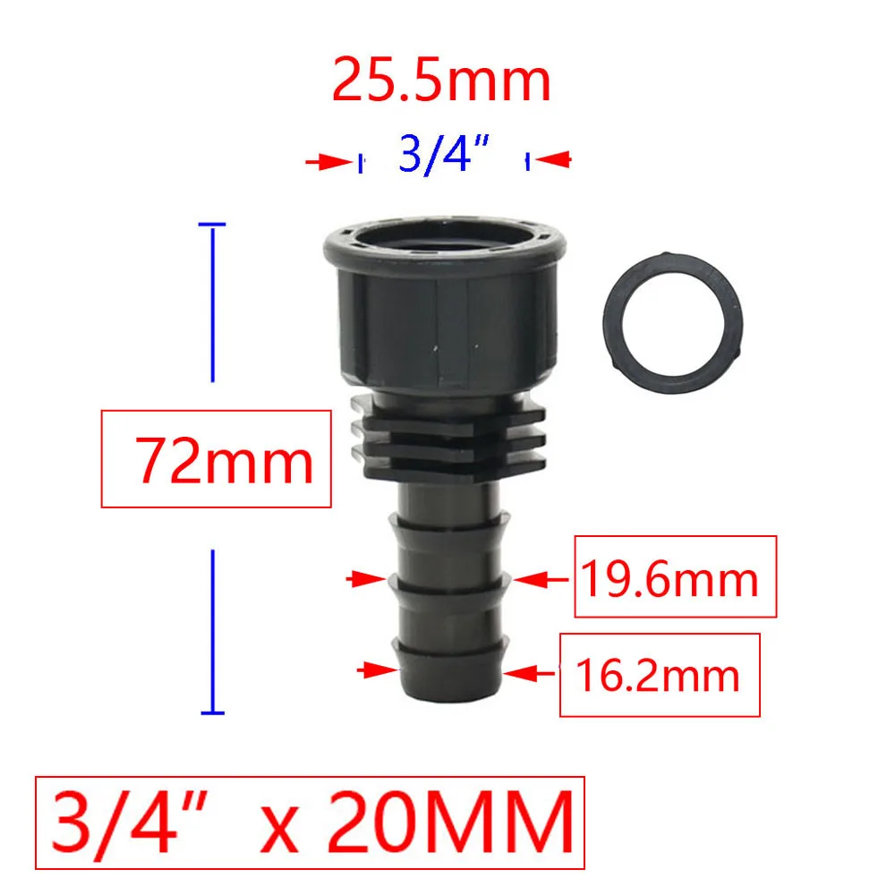 4 Uds 1/2 "3/4" 1 "conector de rosca macho hembra a púas 8mm 16mm 20mm 25mm 32mm adaptador de manguera de PE sistema de riego de jardín