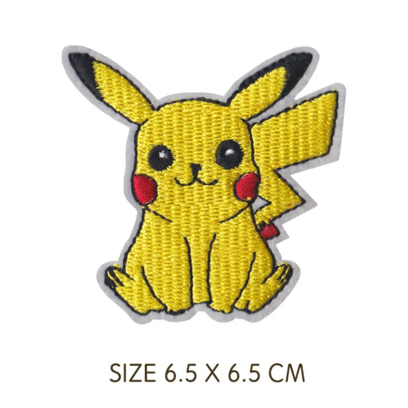 Parches de Tela de Pikachu, Adhesivos para Ropa, Parches Bordados para Coser, Apliques Termoadhesivos para Ropa, Decoración de Prendas con Dibujos Animados, DIY