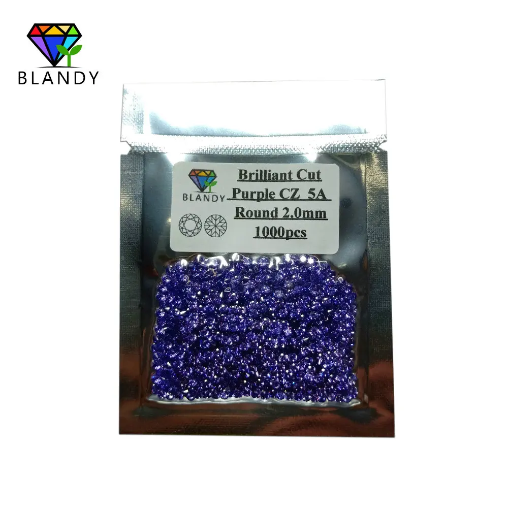 1000 unids/lote 0,8 ~ 3,0mm 5A calidad varios colores piedra CZ suelta corte brillante redondo Zirconia cúbica gemas sintéticas para joyería