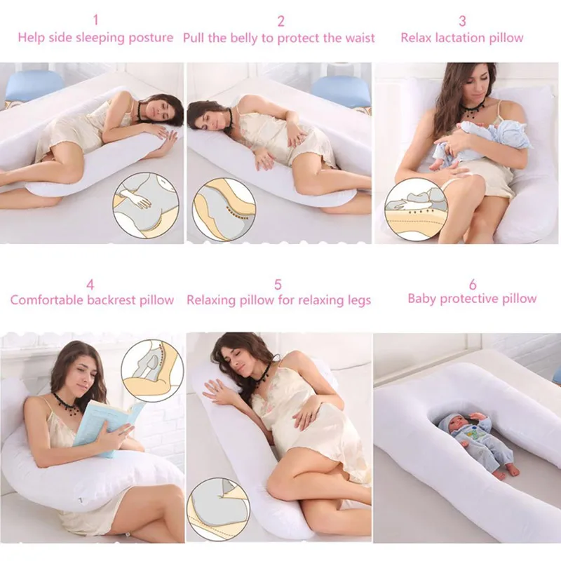 Almohada de embarazo PANGDUBE de 130x70cm, soporte para la cintura para mujeres embarazadas, cojín para dormir, lactancia, maternidad