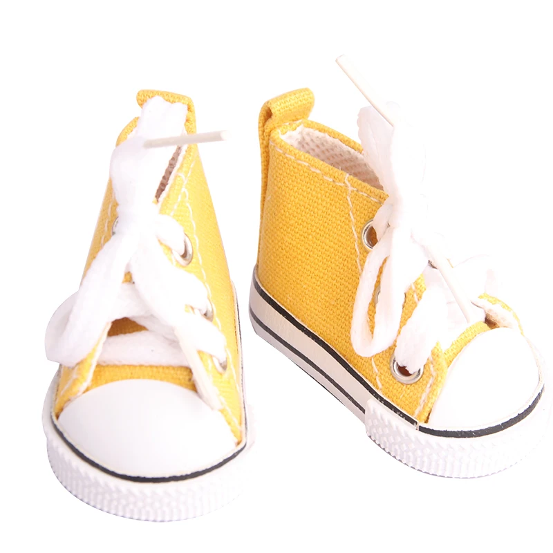 Zapatos de lona de 5cm para muñeca EXO Nancy hechos a mano, Mini zapatos de lona con puntos de 12 colores, zapatillas de deporte para DIY, muñeca rusa de algodón, el mejor regalo para niña