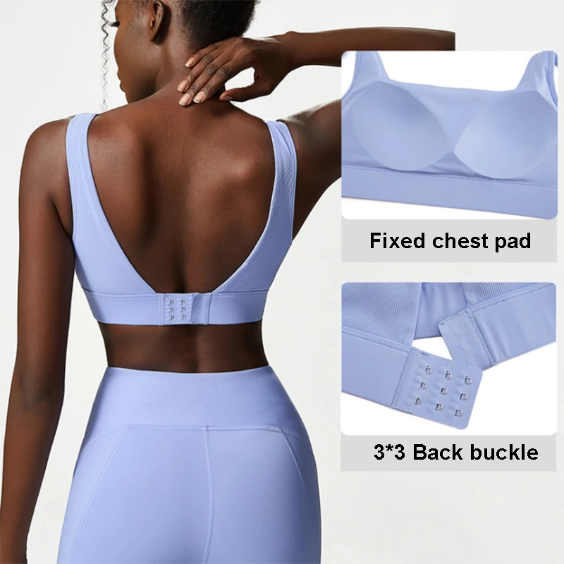 Ropa interior deportiva Sexy para mujer, sujetador de nailon suave transpirable para gimnasio y Yoga, Tops cortos para correr con almohadillas fijas para el pecho, ropa de entrenamiento femenina