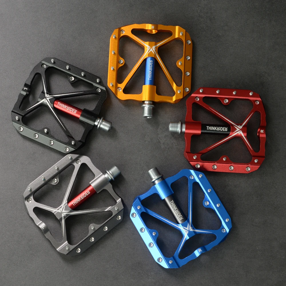ThinkRider-pedales planos para bicicleta de montaña, accesorio de plataforma ancha, 3 rodamientos sellados