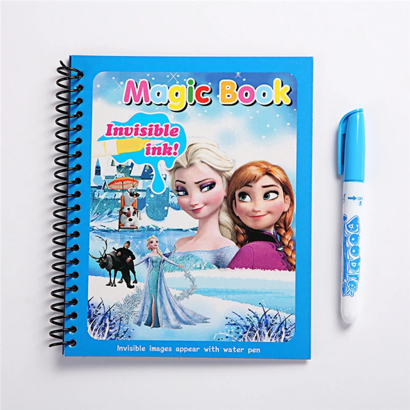 Disney Minnie Mickey pintura al agua juguetes de dibujo Graffiti anime figura de acción acuarela libro mágico para niña regalo de cumpleaños