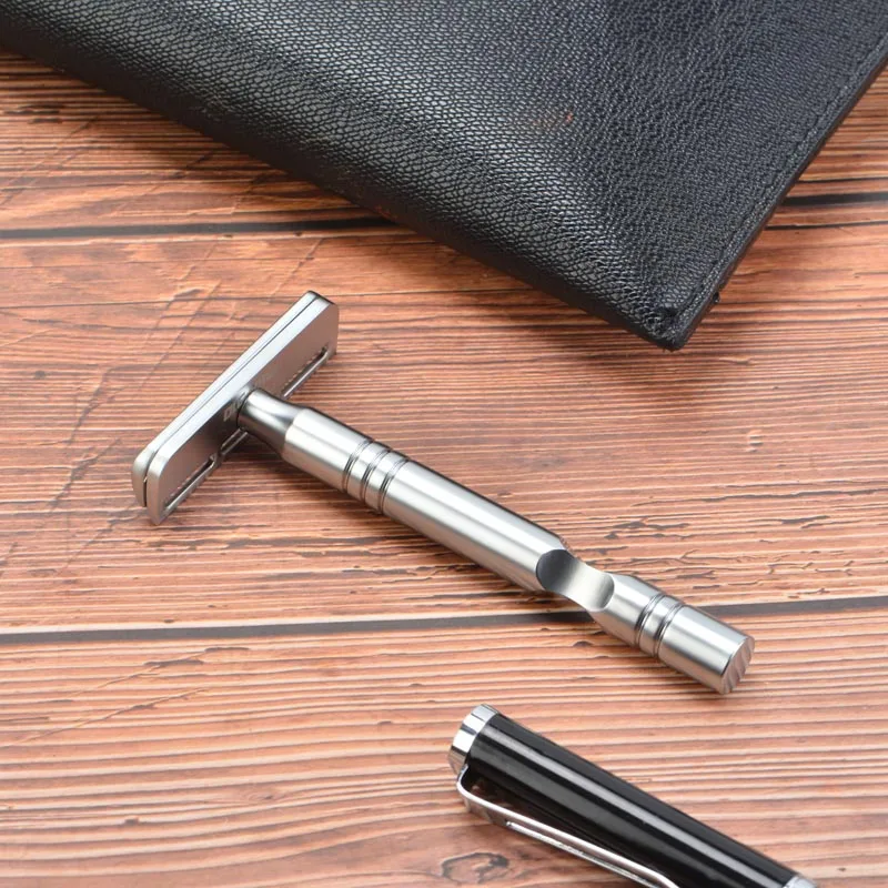 YAQI Color cromado mate AC Blade Excalibur Afeitadora de seguridad de afeitado para hombres de un solo filo