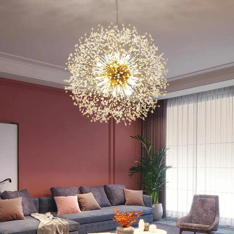 Lámparas Colgantes LED Modernas con Diseño de Diente de León, Iluminación para Sala de Estar, Comedor, Dormitorio, Lámparas Colgantes con Diseño de Bola de Fuego Estrellada
