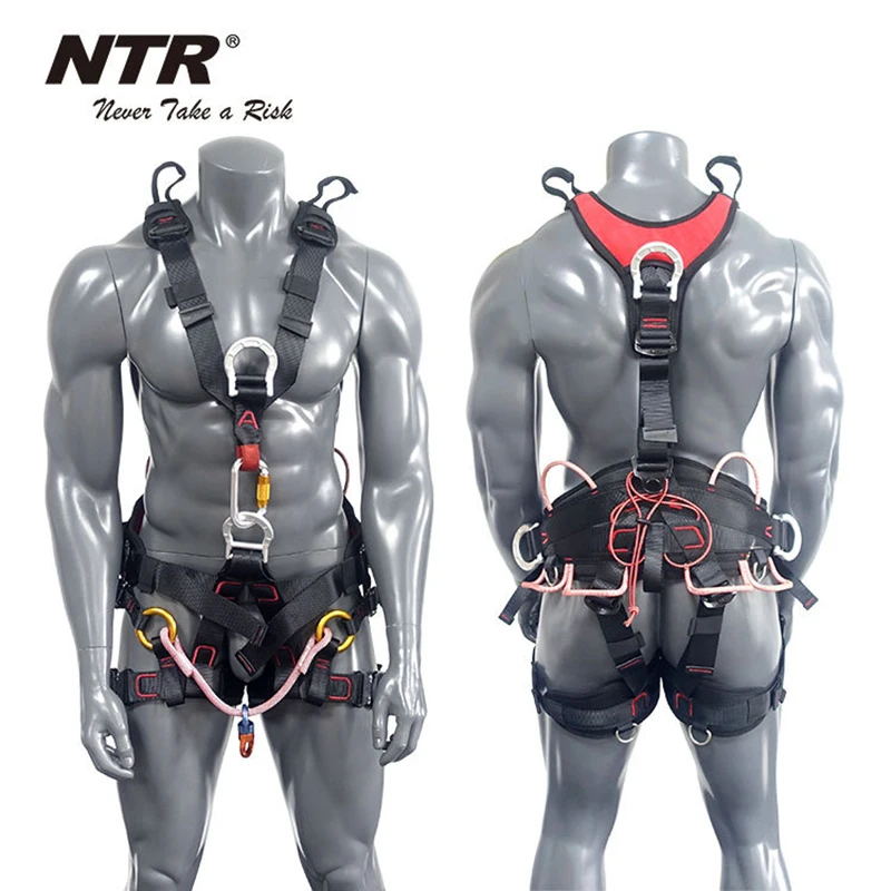 Cinturón de seguridad para montañismo de cuerpo completo, arnés profesional para escalada en roca, protección para trabajo aéreo, equipo de supervivencia