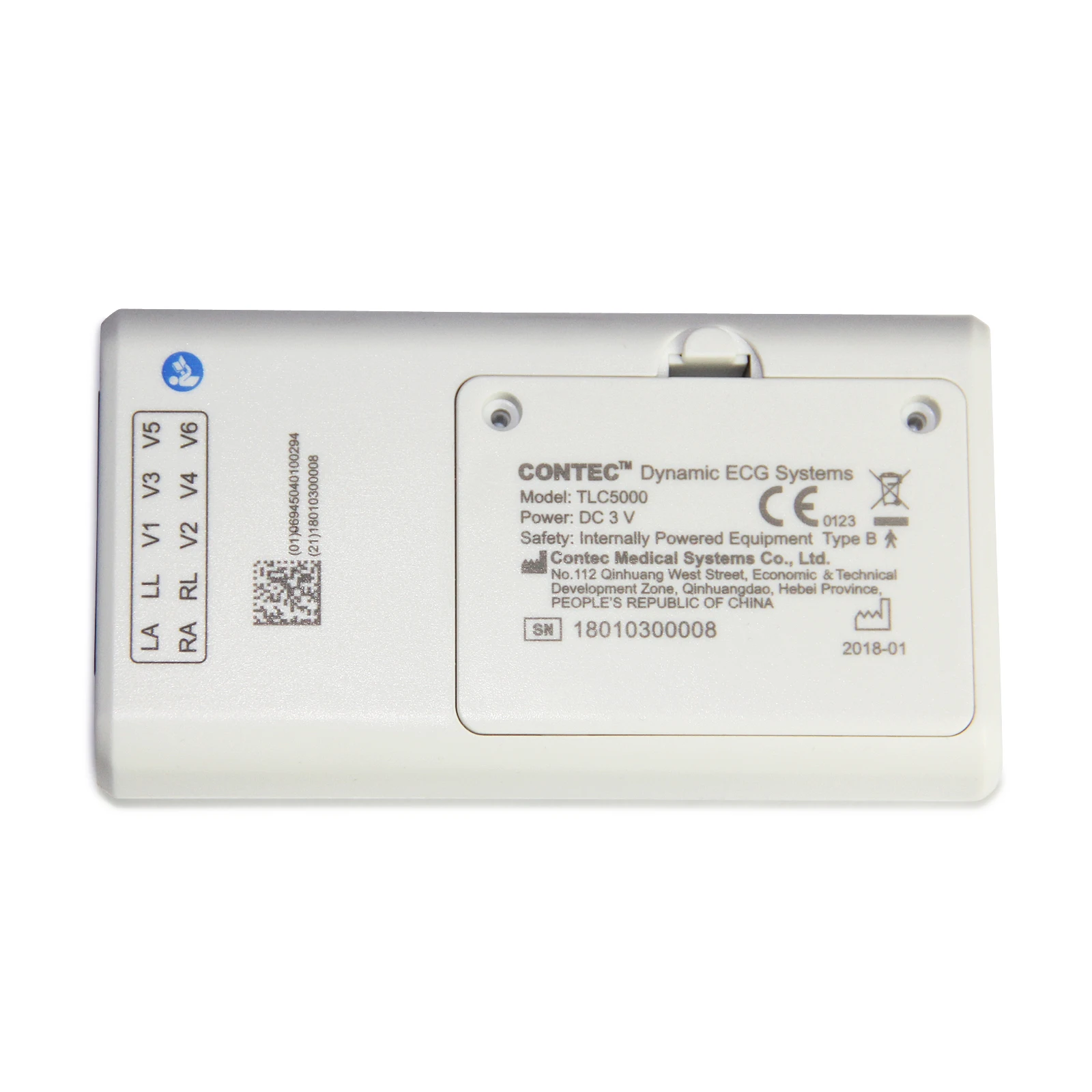 CONTEC-dispositivo ECG portátil TLC5000 de 12 canales, monitor de frecuencia cardíaca, 24 horas, con pantalla LCD, sistema EKG CE