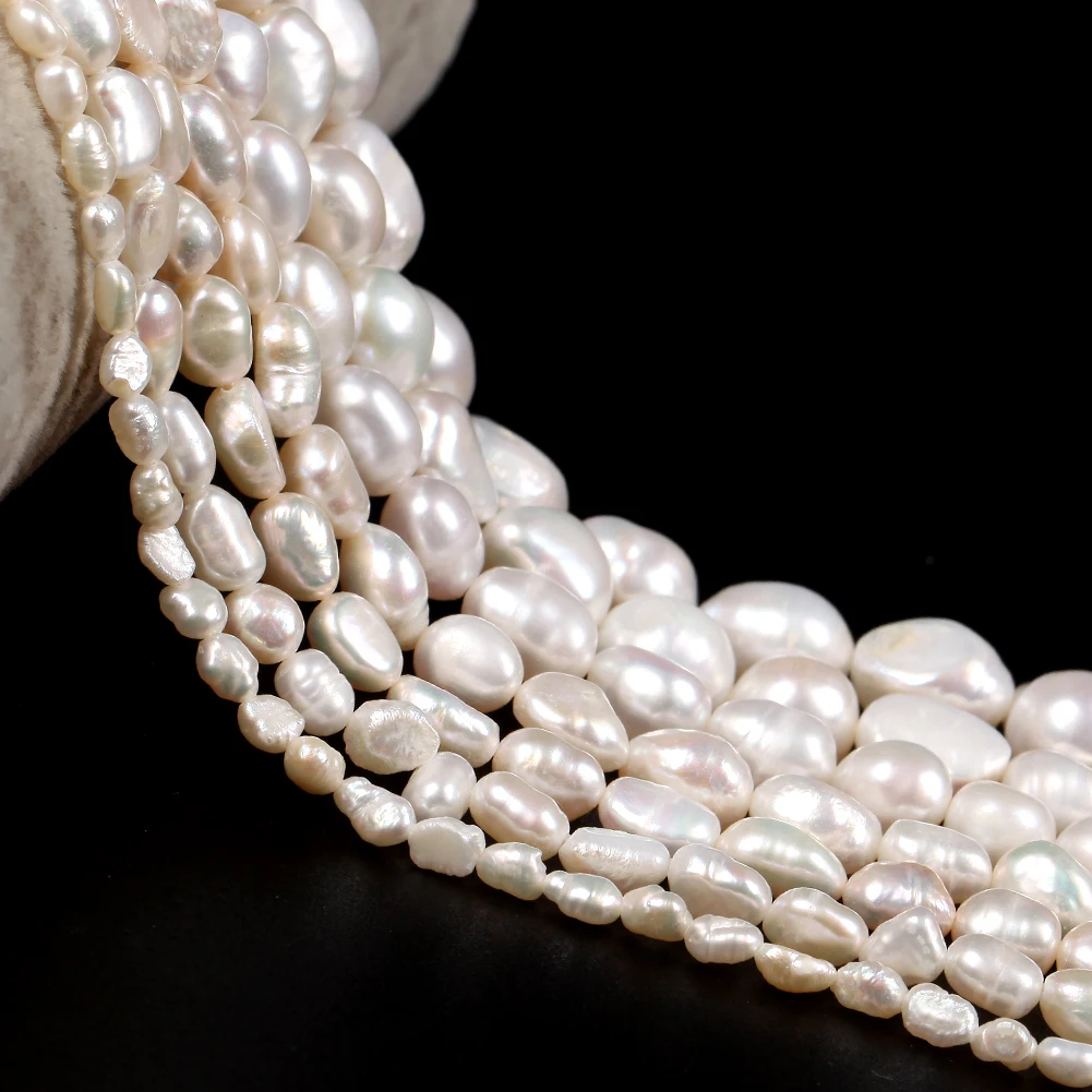 Cuentas de perlas naturales de agua dulce, cuentas sueltas con forma Irregular de alta calidad para fabricación de joyería, collar y pulsera DIY