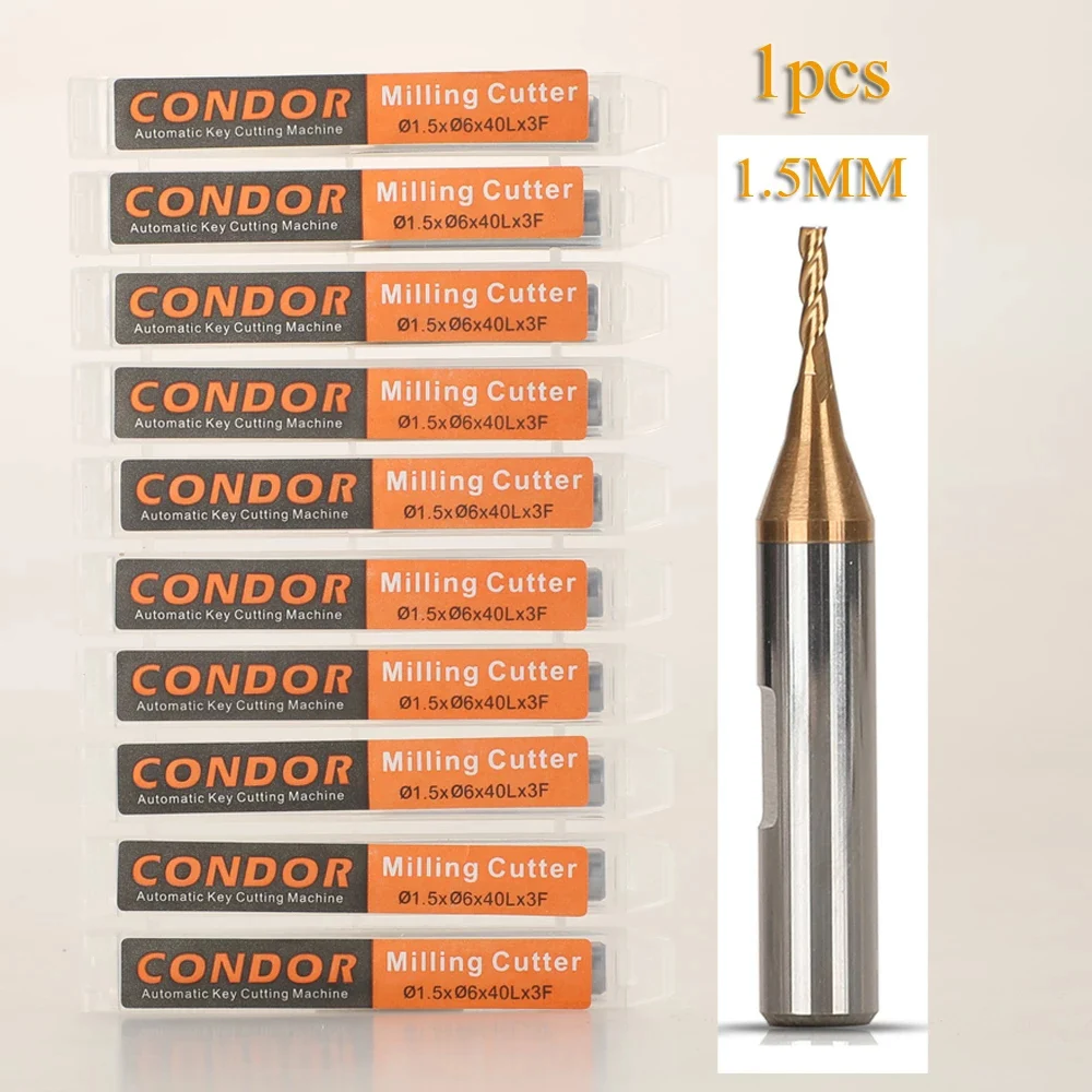 Fresa de 1,5 MM, 2,0 MM, 2,5 MM/sonda de 1,0 MM para máquina cortadora de llaves manual Xhorse Condor007