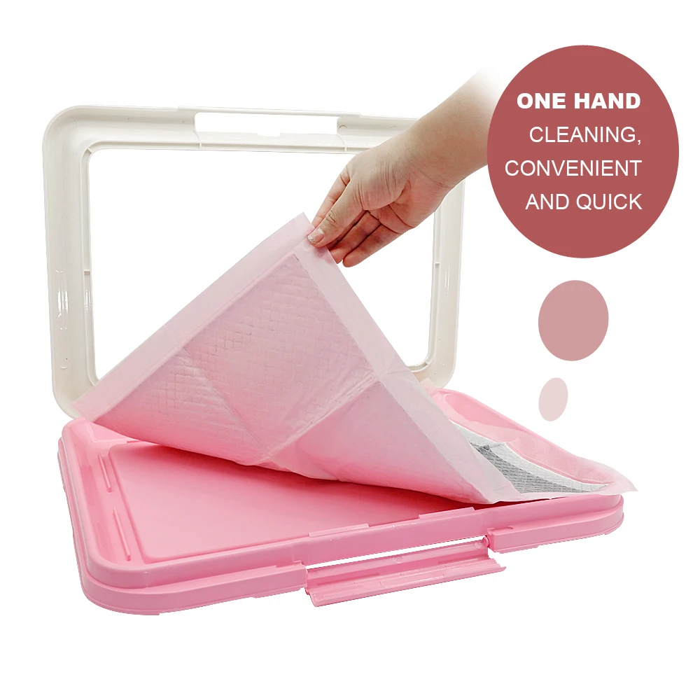 Inodoro portátil de entrenamiento para perros, orinal para interiores, inodoro para mascotas para perros pequeños, gatos, caja de arena para gatos, bandeja de soporte para almohadilla para cachorros, suministros para mascotas