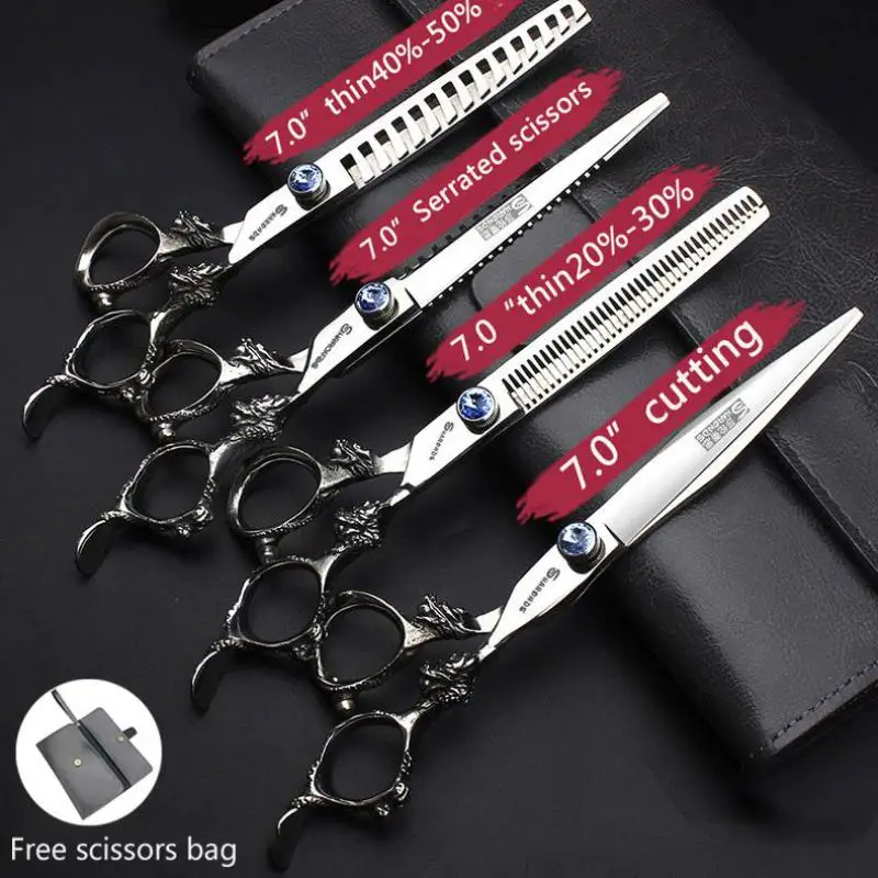 Tijeras de peluquería de 5.5/6/7/7.5/8/9 pulgadas, tijeras de corte de pelo, tijeras de entresacar, tijeras de afeitar, juego de tijeras de peluquería profesional