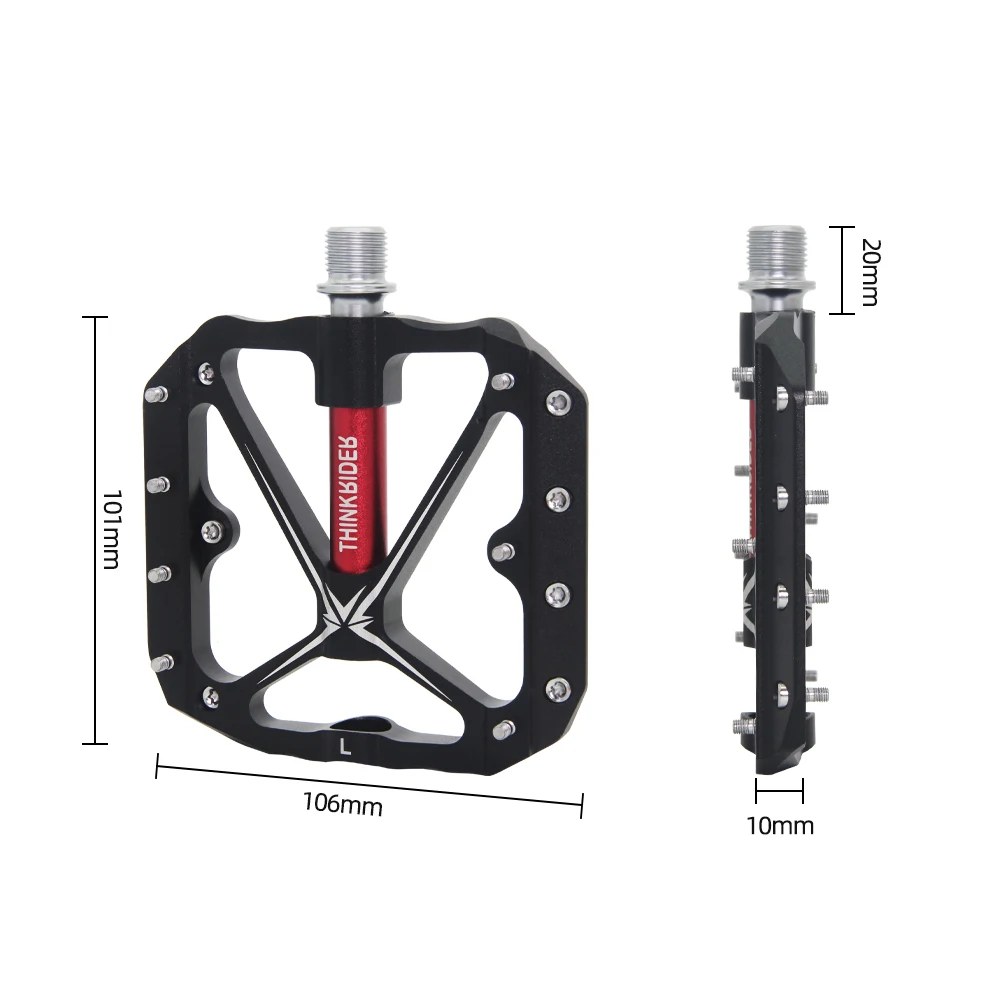 ThinkRider-pedales planos para bicicleta de montaña, accesorio de plataforma ancha, 3 rodamientos sellados