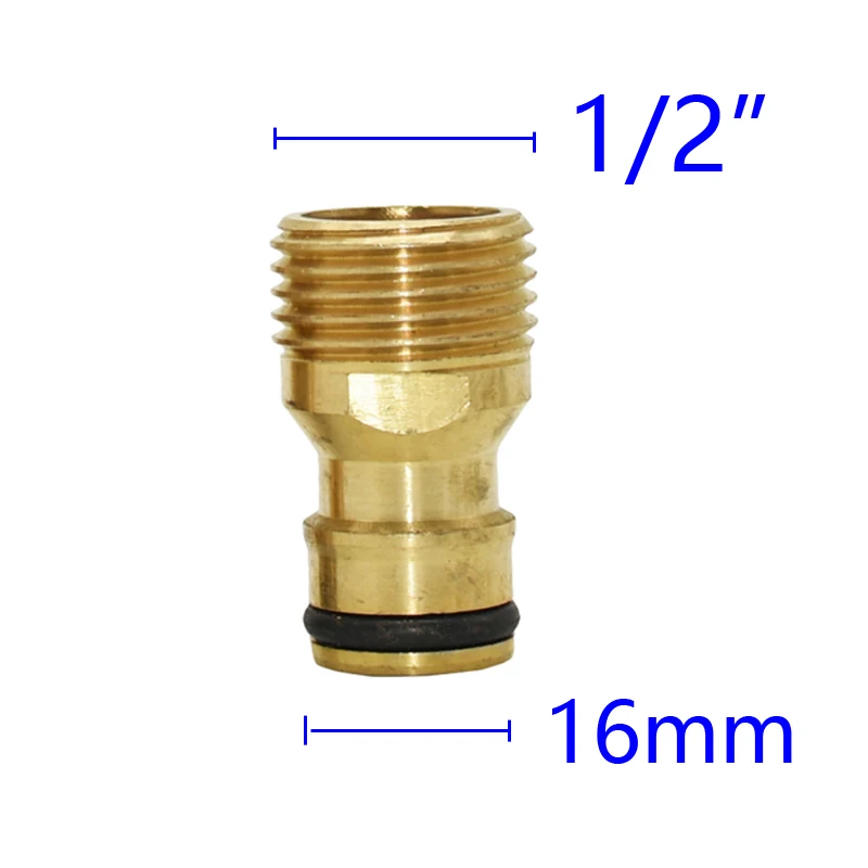 Conector rápido de latón con rosca de 1/2 ", 3/4", 1 ", adaptador de riego de jardín, manguera de cobre para riego por goteo, accesorios de conector rápido, 1 Uds.