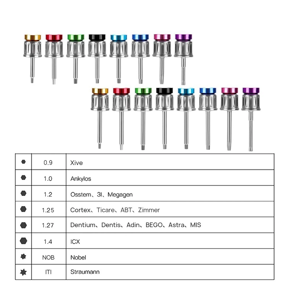Destornillador de prótesis Dental, llave dinamométrica Universal, ICX, ITI, Dentium, Osstem