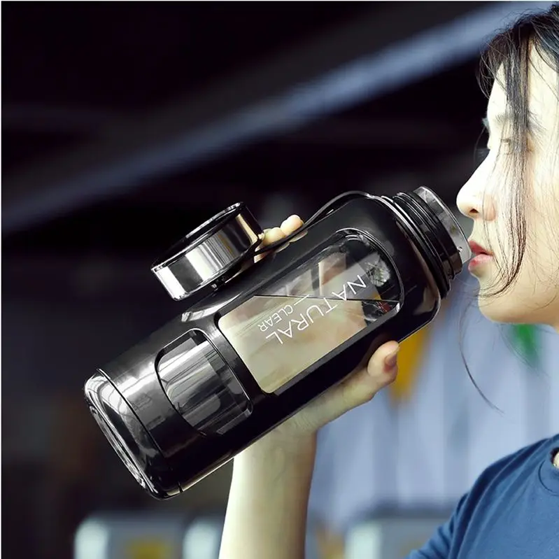 Botella de agua portátil de cristal, taza de gran capacidad de 520/650/1000ml, Fitness, deportes al aire libre, bicicleta a prueba de fugas, escalada, Camping