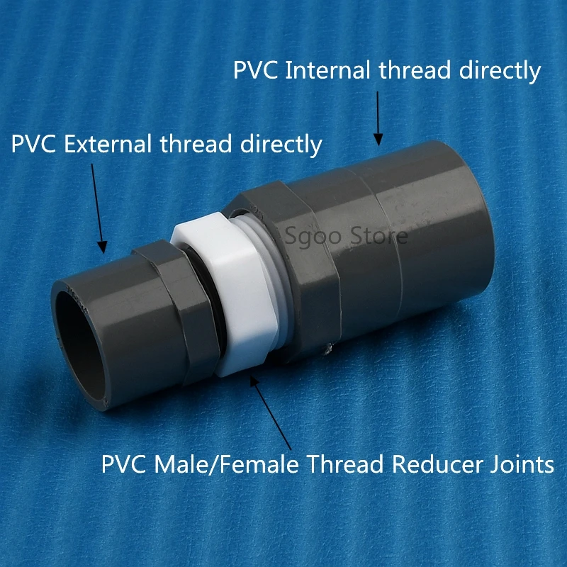 Conector de buje roscado de plástico, accesorios de tubería de unión de cambio macho/hembra recto, adaptador de riego, 3/8 ", 1/4", 1/8 ", 1/2", 1"