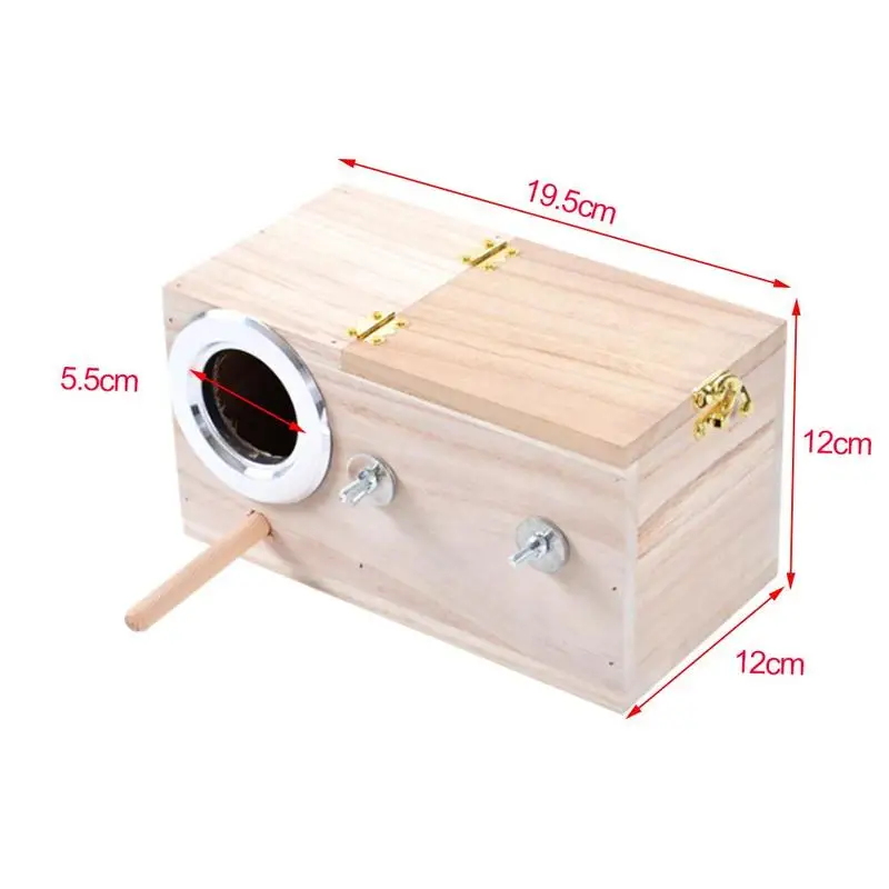 Caja de madera para cría de loros, casa de pájaro, nido, decoración decorativa para mascotas, accesorios para jaulas de balcón, N0W8