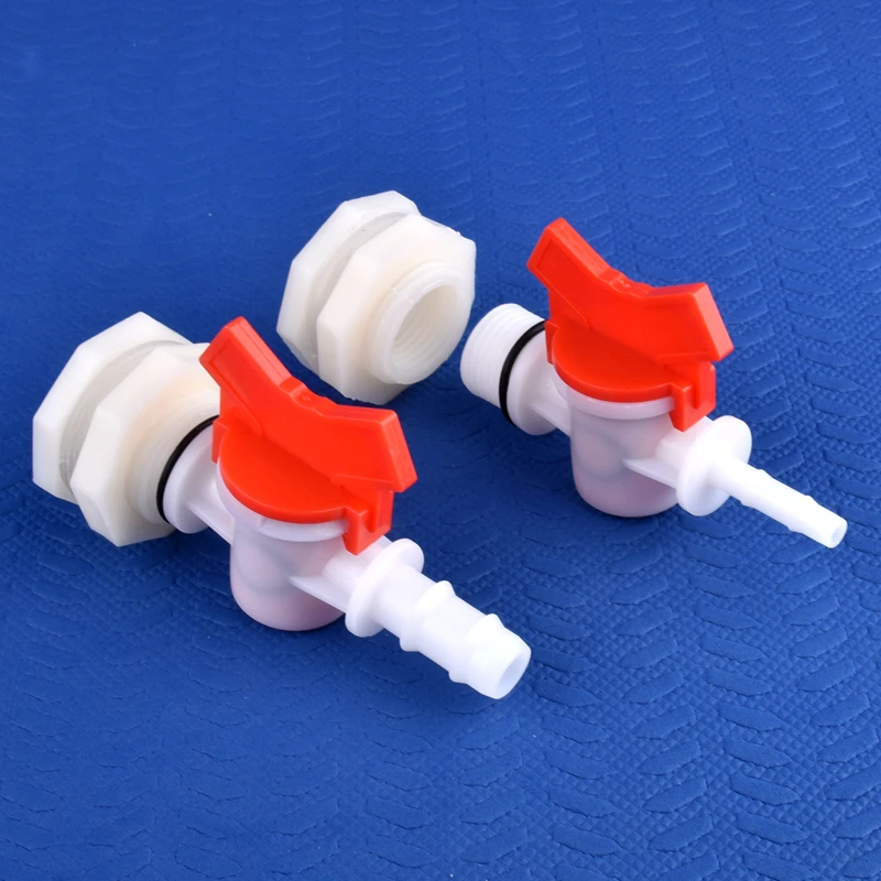 Conector de tanque de agua ABS, conjunto de válvula POM, junta de tanque de Acuario, riego de jardín, manguera de piscina, G1/2 a 4 ~ 20mm, 1 ~ 30 juegos por lote