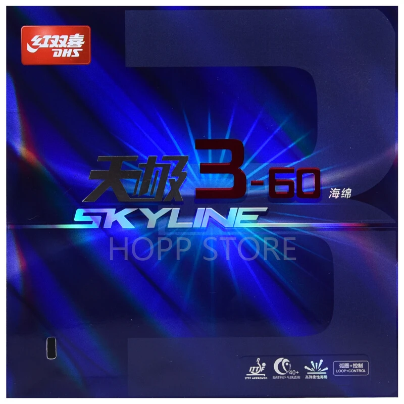 DHS Hurricane 3-50 / SKYLINE 3-60 Pips-In Tenis de Mesa Goma (Control/bucle) esponja de Ping Pong DHS Original