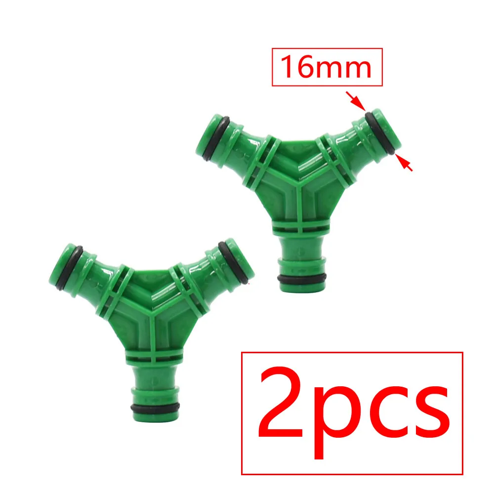 Conector en Y de 16 mm, 1/2 y 3/4 Pulgadas, Divisor de Agua para Manguera de Jardín de 2/3 Vías con Conector Rápido, Válvula de Riego para Jardín