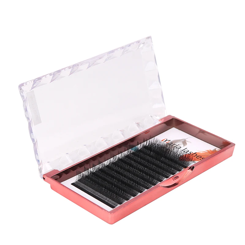 MARIA 10 casos 4D W en forma de haz extensiones de pestañas parche imitación etiqueta privada al por mayor grupos fácil ventilador volumen pestañas maquillaje