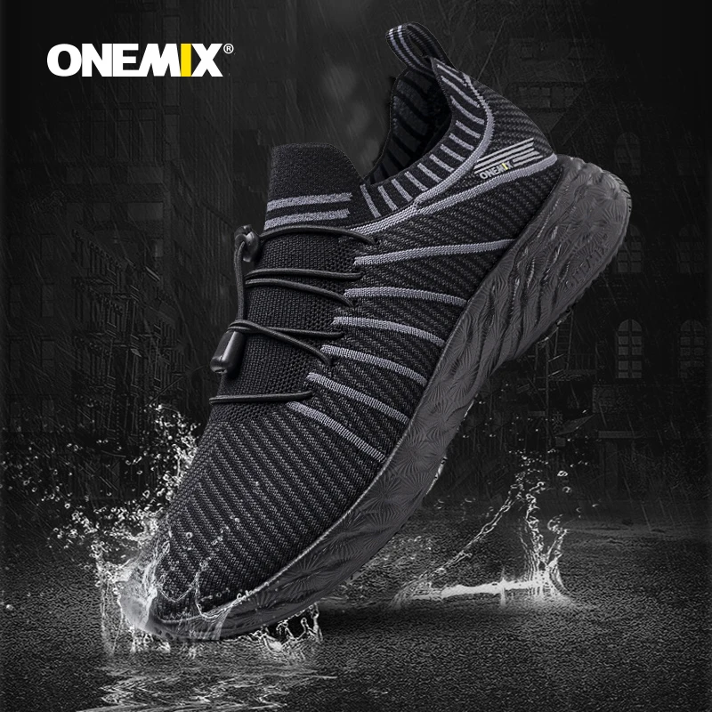 ONEMIX, zapatillas de correr impermeables para hombre, zapatillas ligeras transpirables para mujer, zapatillas de entrenamiento para caminar, zapatillas deportivas sin cordones para senderismo al aire libre