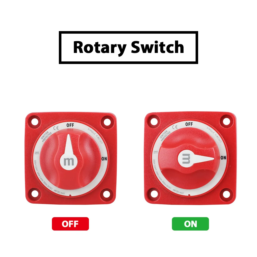 Cortador de interruptor de masa de batería de 2 3 y 4 posiciones, individual y doble para Panel de Control de energía de barco RV, aislador de desconexión rotativa de 12-48V 100-300A