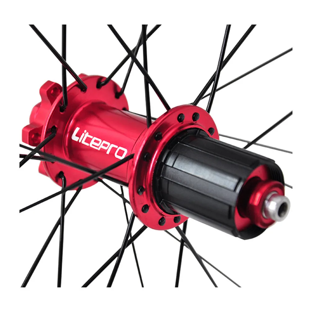 Bicicleta Plegable Litepro S42 AERO de 20 Pulgadas 406/451 con Frenos de Disco V, Juego de Ruedas de 11 Velocidades, 4 Rodamientos Sellados, Ruedas de Aleación, Llantas de Bicicleta BMX