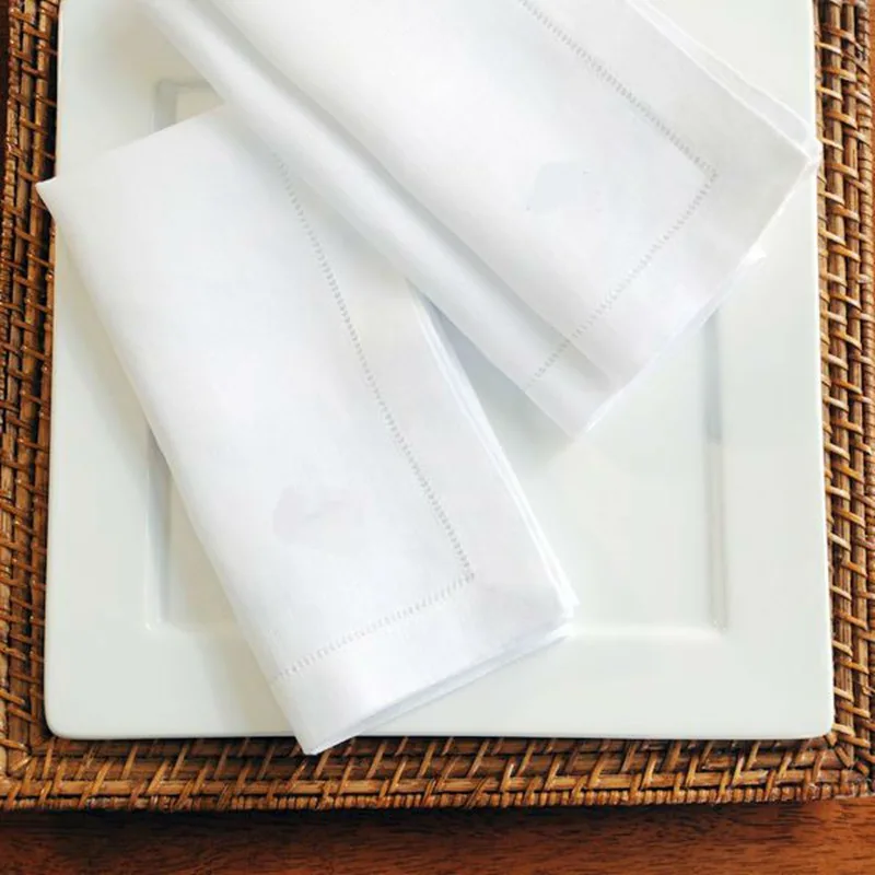 Servilletas blancas de 12 piezas, servilleta de cóctel con dobladillo para fiesta, boda, mantel, servilletas de lino, tela de algodón, servilleta para cena