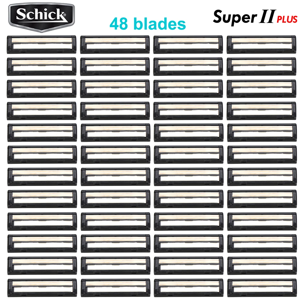 Cuchillas de afeitar originales Schick Super II PLUS, cuchilla de afeitar de doble lubricación con vitamina B5, reemplazo de afeitadora