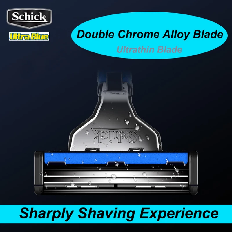 1 maquinilla de afeitar 17 hojas/juego Original Schick Ultra azul Kit de cuchillas de afeitar hombre barba afeitadora de pelo vitamina E fácil de limpiar envío gratis
