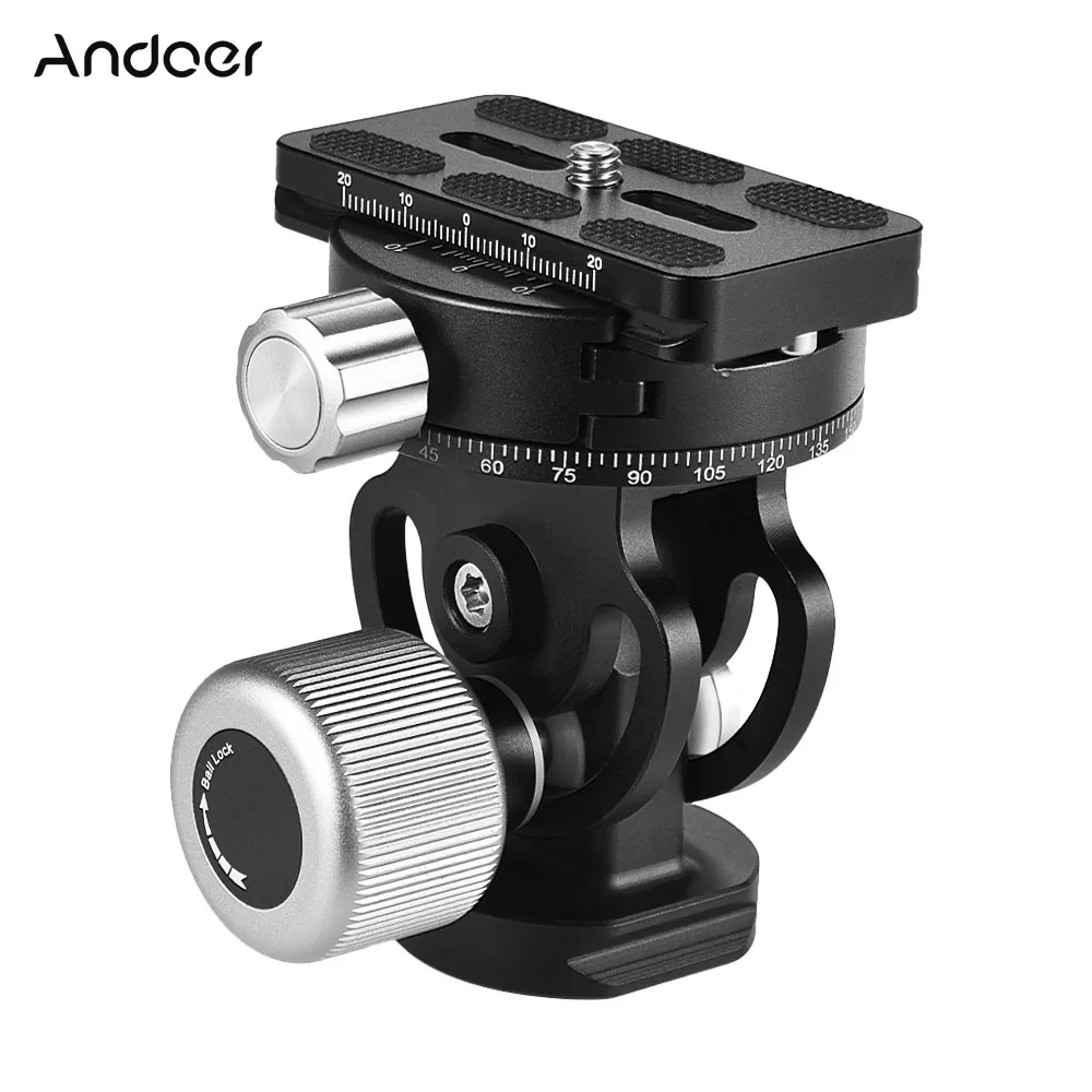 Andoer-Cabezal de trípode VH-10 para observación de aves, cabezal panorámico de 2 vías con placa de liberación rápida, reemplazo para Sirui L10 RRS MH-02