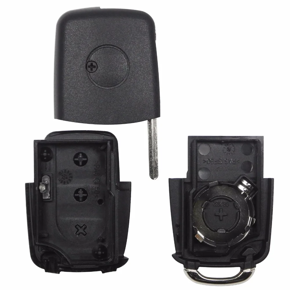 Jingyuqin 10X mejor calidad 3 Tecla de botón Shell para VW Golf Passat Polo Touran Bora Ibiza Leon Octavia Fabia remoto clave sin grabar