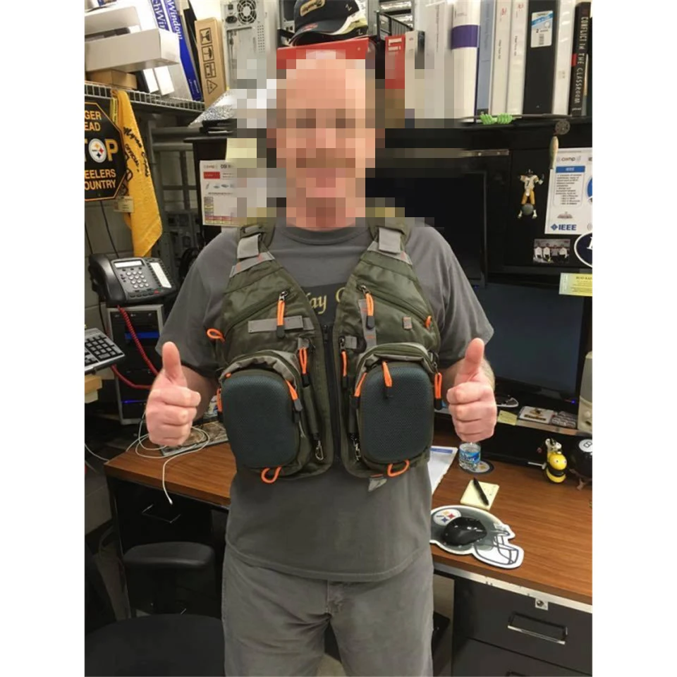 Chaleco de pesca con mosca Maximumcatch con bolsillos multifunción, mochila de pesca de tamaño ajustable, bolsa de pesca