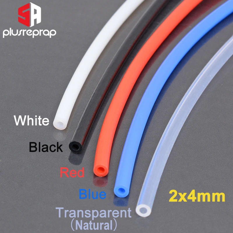 Tubo de PTFE de 1 metro, 2x4mm, ID, 2mm OD, 4mm, para piezas de impresora 3D, tubo Bowden J-head, tubo guía de filamento de 1,75mm