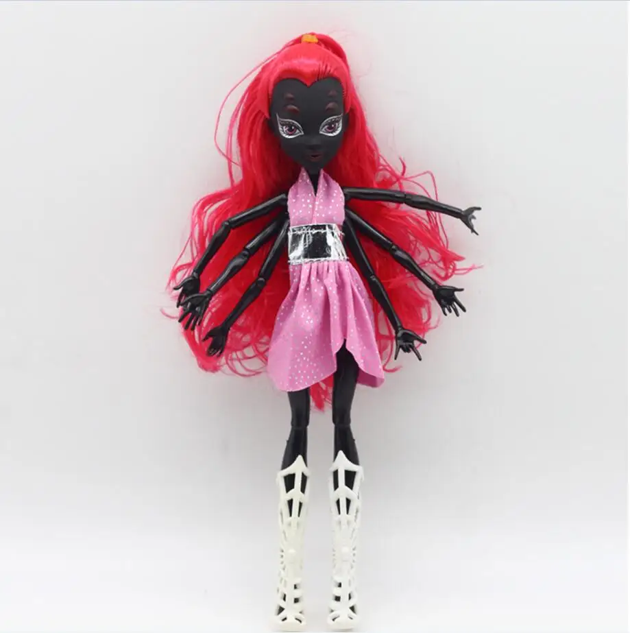1 Uds. Muñecas monstruo de moda de alta calidad Dráculaura/Clawdeen Wolf/Frankie Stein/negro WYDOWNA Spider cuerpo móvil juguetes para niñas
