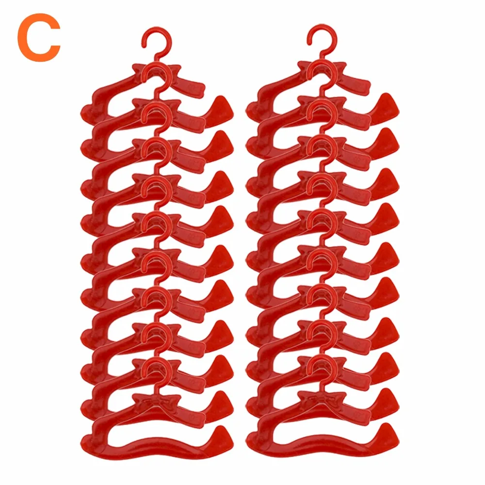 20 unids/lote perchas de plástico para muñecas lindo Mini vestido de estilo mixto accesorios de ropa para armario de muñecas de 11,5 pulgadas casa de muñecas juguetes DIY