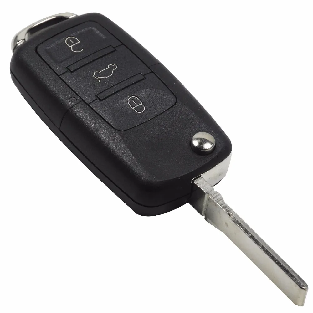 Jingyuqin 10X mejor calidad 3 Tecla de botón Shell para VW Golf Passat Polo Touran Bora Ibiza Leon Octavia Fabia remoto clave sin grabar