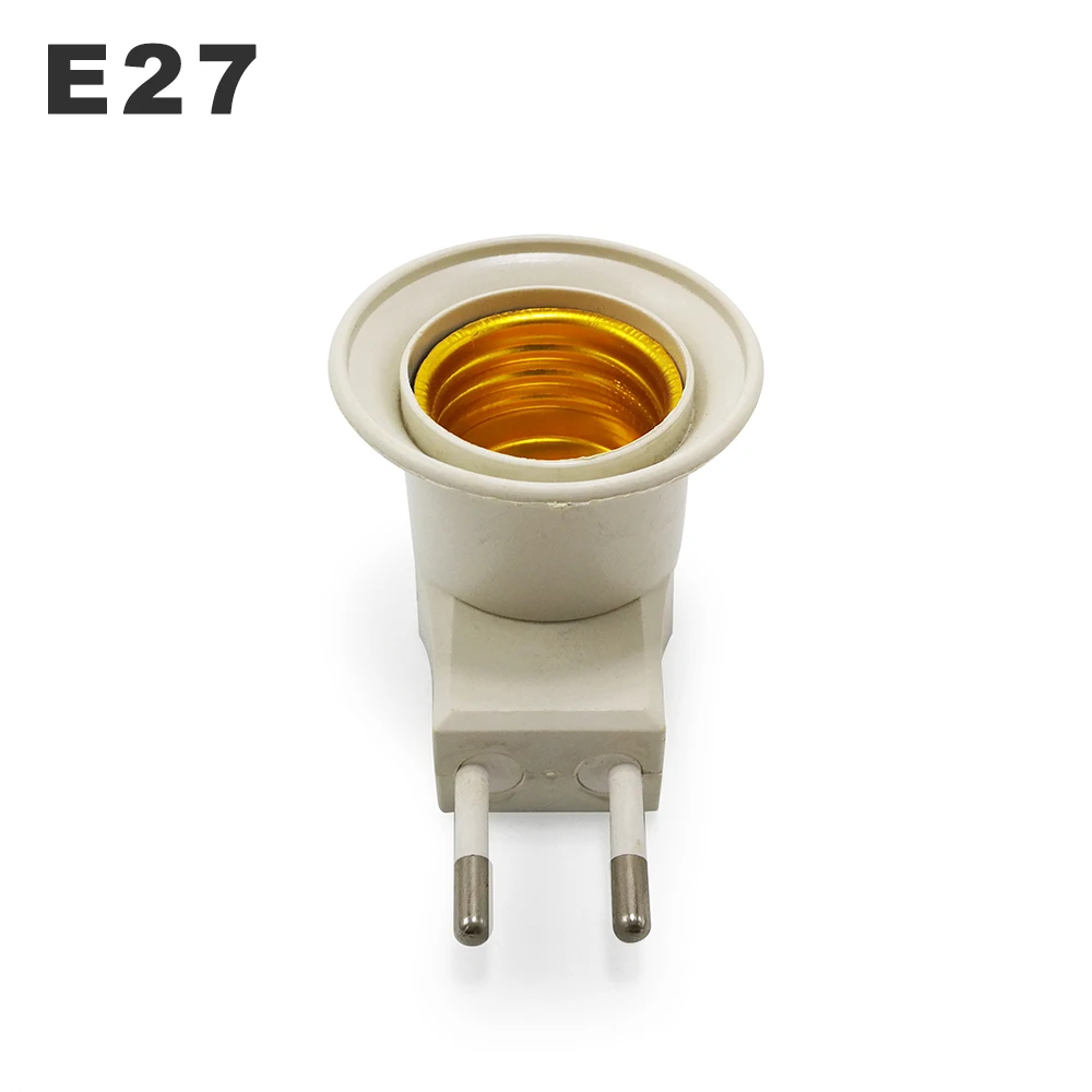 Convertidor de soporte de lámpara de montaje en pared E27, Base de lámpara con interruptor E27, tornillo de pie redondo, enchufe estadounidense y europeo con botón de encendido/apagado, enchufe macho de luz LED