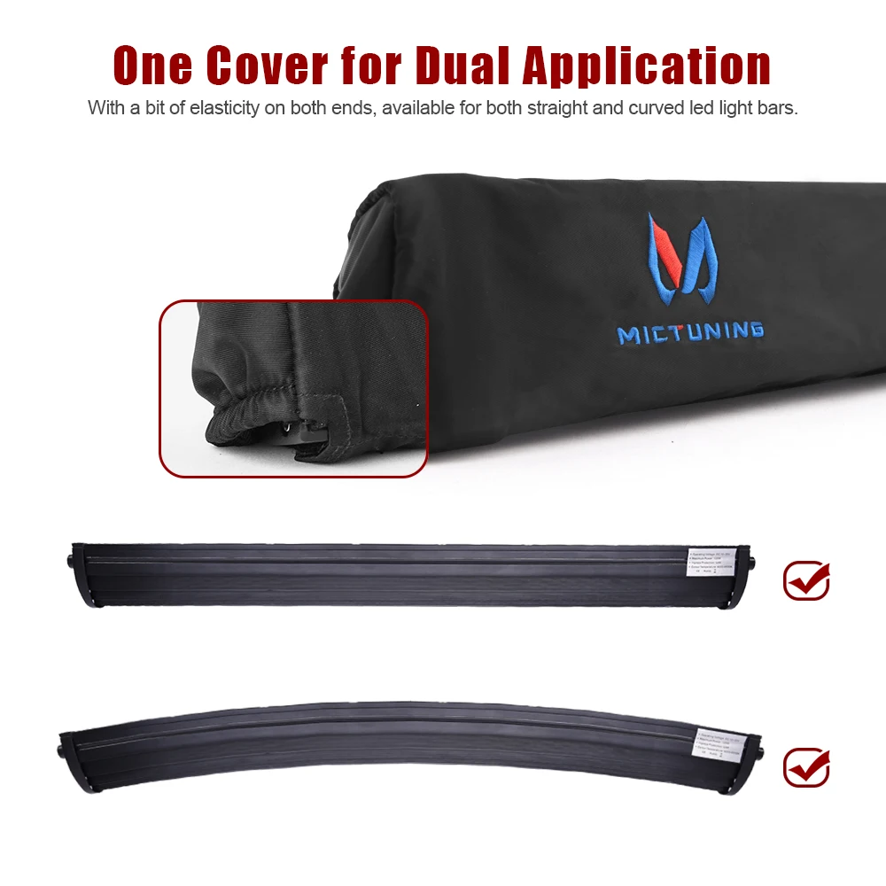 MICTUNING-funda de nailon para coche, accesorio Universal de 22, 32, 42 y 52 pulgadas, barra de luz LED curvada recta, Premium