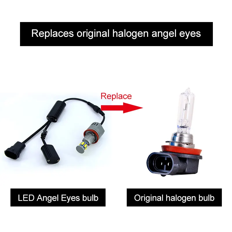 2 uds 120W H8 LED sin errores Ojos de Ángel lámpara de faro para BMW E92 E93 E82 E70 X5 E71 X6 F01/F02 E63/E64 08-13 blanco 6000K