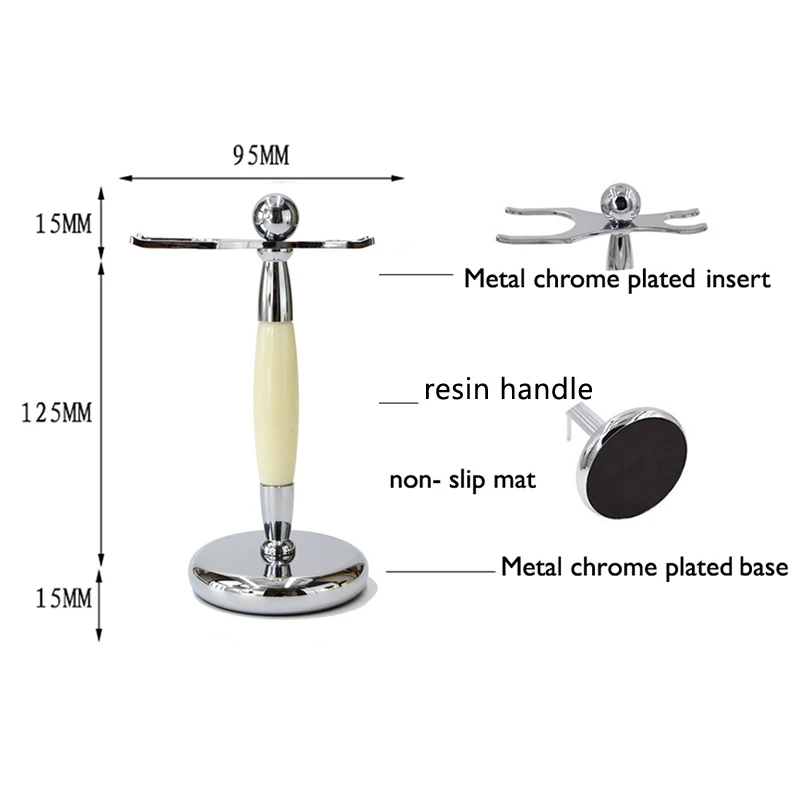 Soporte de Metal Blanco para Brocha de Afeitar y Maquinilla de Afeitar Dscosmetic