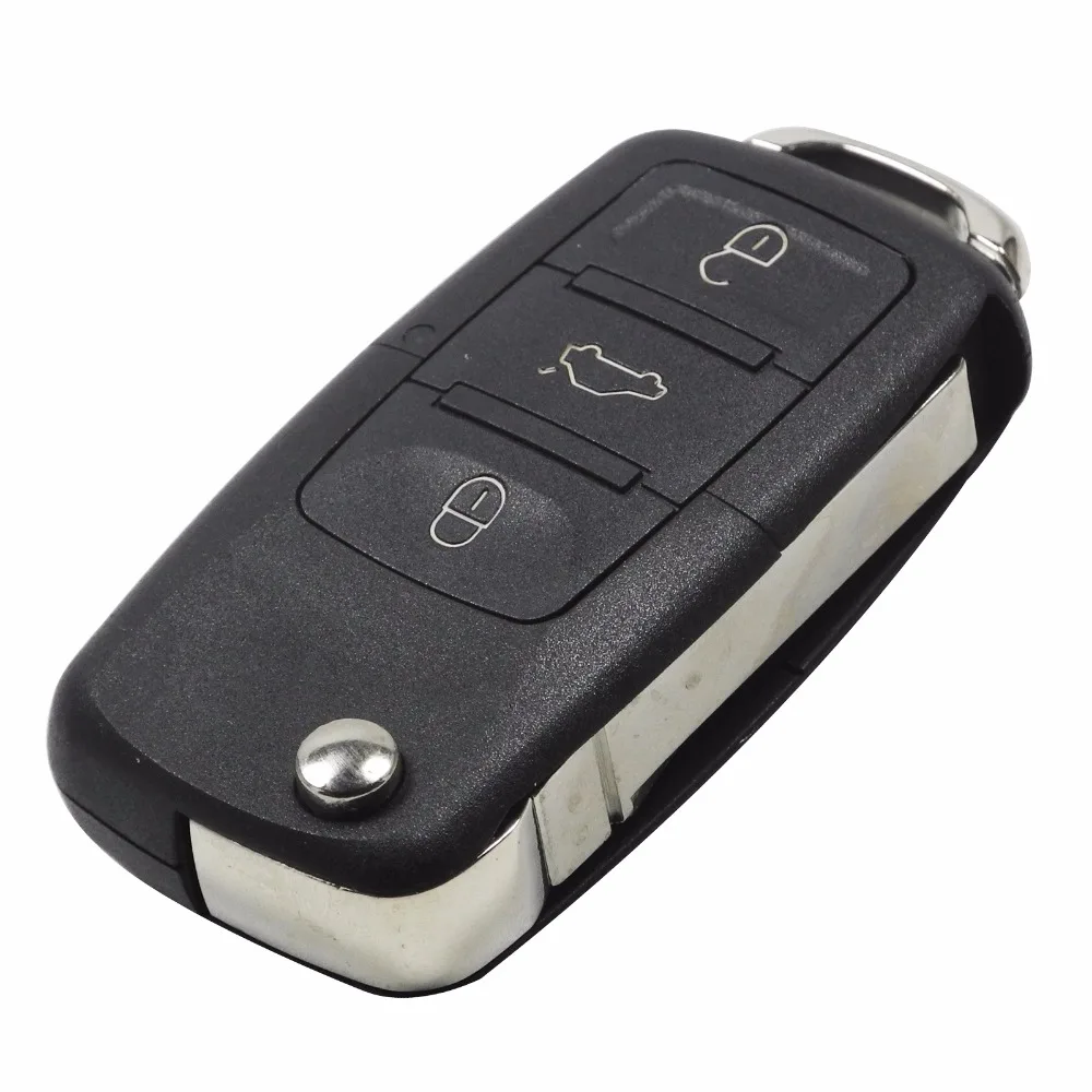 Jingyuqin 10X mejor calidad 3 Tecla de botón Shell para VW Golf Passat Polo Touran Bora Ibiza Leon Octavia Fabia remoto clave sin grabar