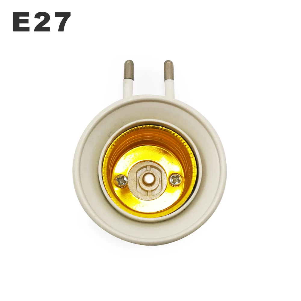 Convertidor de soporte de lámpara de montaje en pared E27, Base de lámpara con interruptor E27, tornillo de pie redondo, enchufe estadounidense y europeo con botón de encendido/apagado, enchufe macho de luz LED