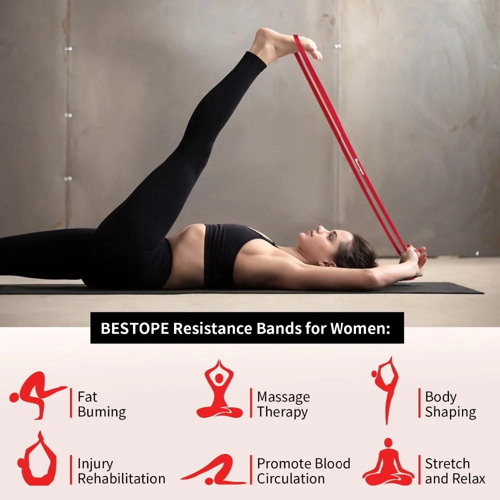1 Uds banda elástica de Fitness banda de resistencia Tpe banda de tensión de asistencia de Yoga cuerda elástica de látex entrenamiento hombros espalda y caderas