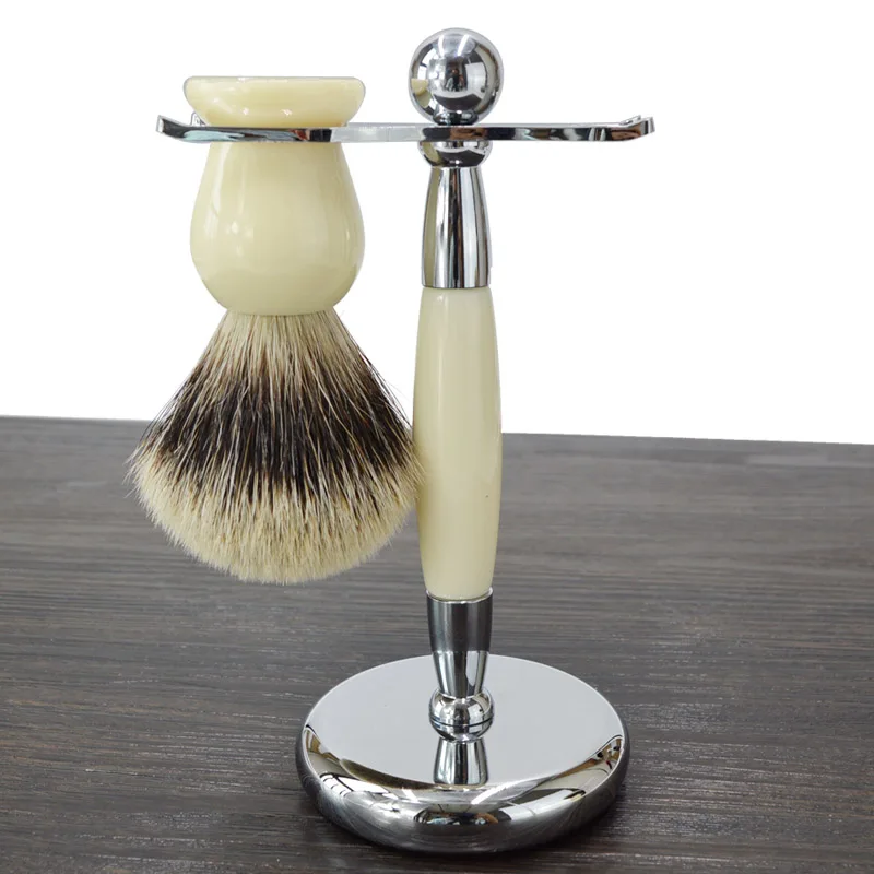 Soporte de Metal Blanco para Brocha de Afeitar y Maquinilla de Afeitar Dscosmetic