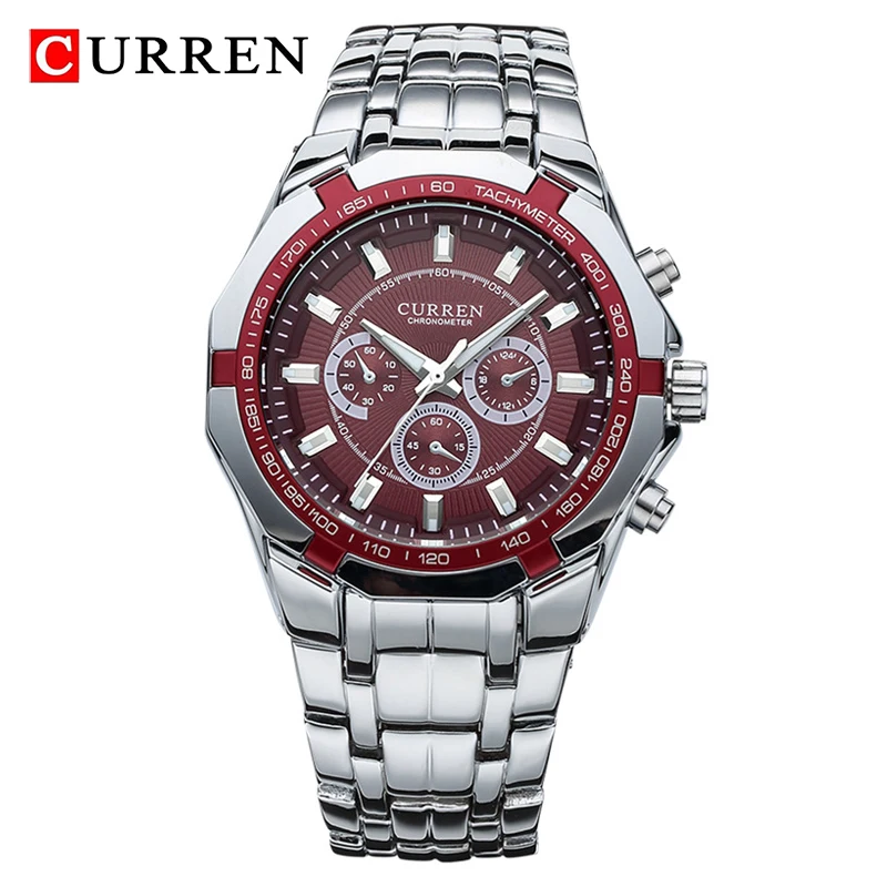 Relojes CURREN deportivos militares de marca de lujo para hombre, reloj de cuarzo de acero completo, reloj de negocios resistente al agua para hombre, reloj masculino